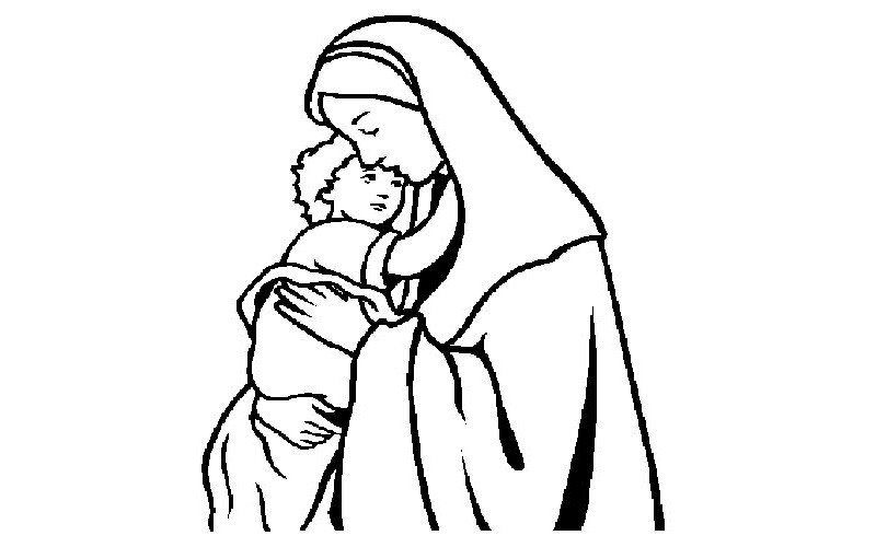 Mary-and-Jesus-coloring-page